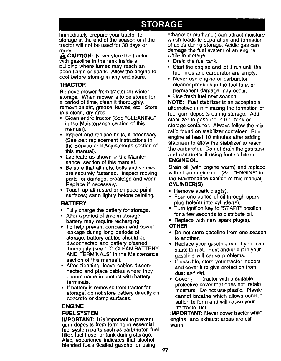 Storage | Craftsman 917.271061 User Manual | Page 27 / 60