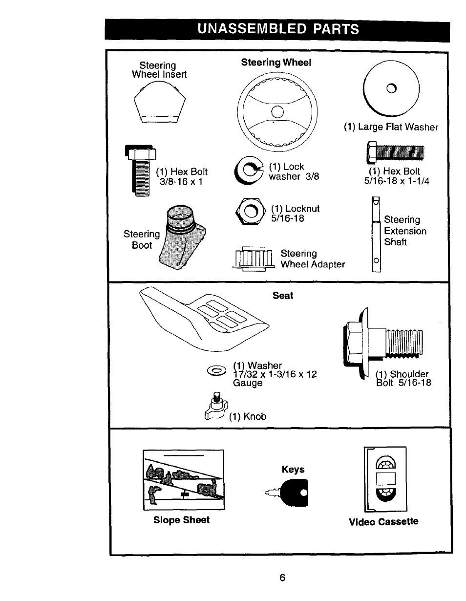 Unassembled parts | Craftsman 917.271061 User Manual | Page 6 / 60