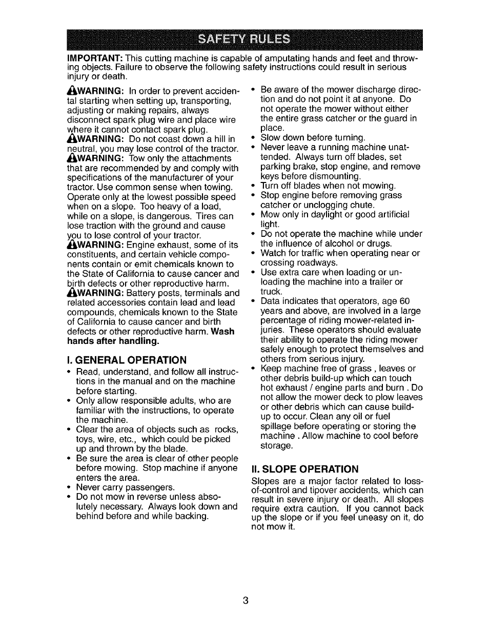I. general operation | Craftsman 917.273510 User Manual | Page 3 / 56