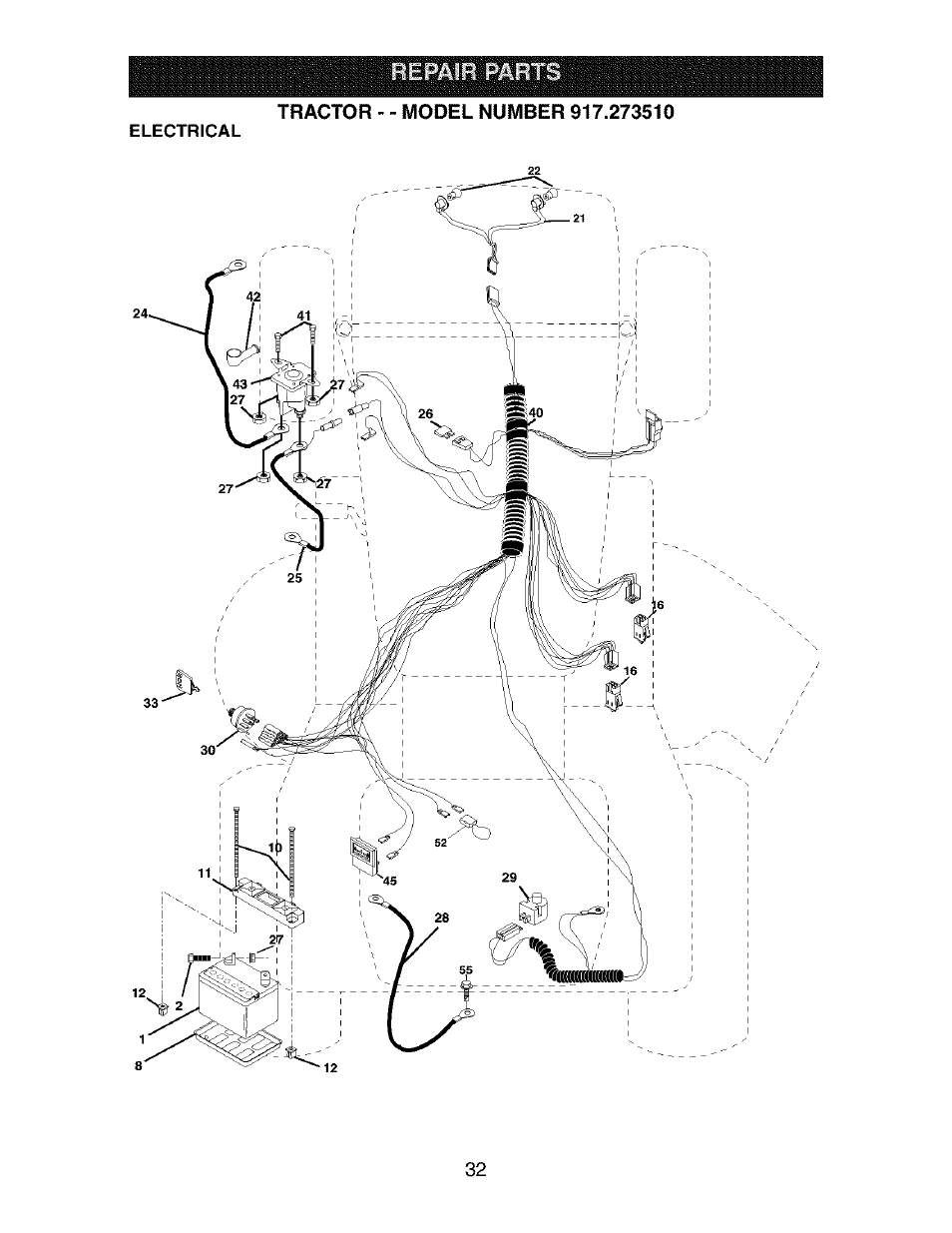 Repair parts | Craftsman 917.273510 User Manual | Page 32 / 56