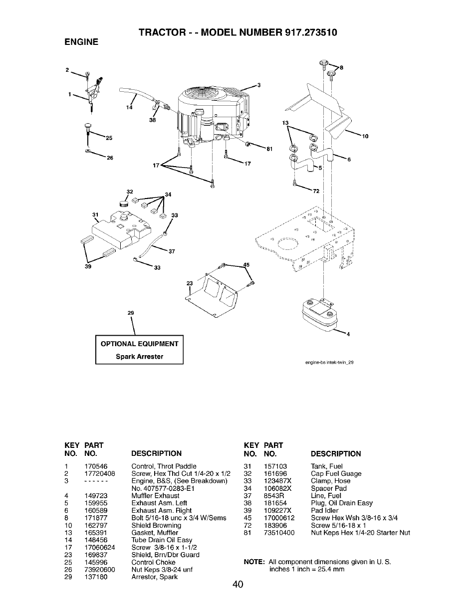 Engine | Craftsman 917.273510 User Manual | Page 40 / 56