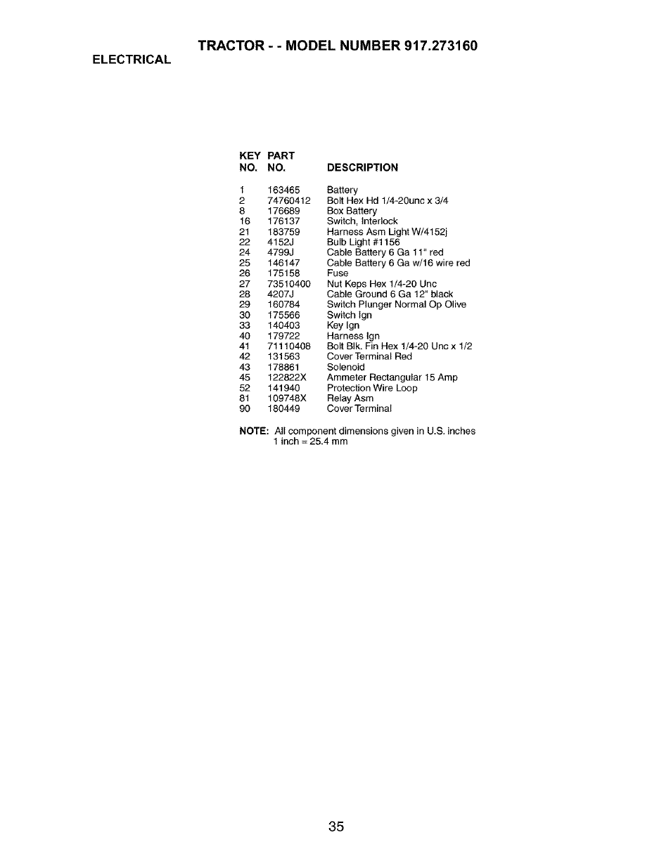 Electrical | Craftsman 917.27316 User Manual | Page 35 / 60