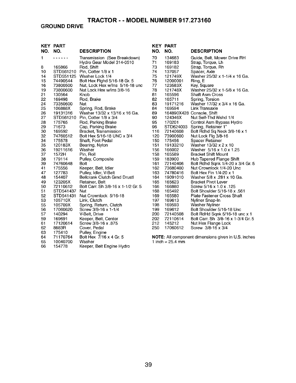 Ground drive | Craftsman 917.27316 User Manual | Page 39 / 60