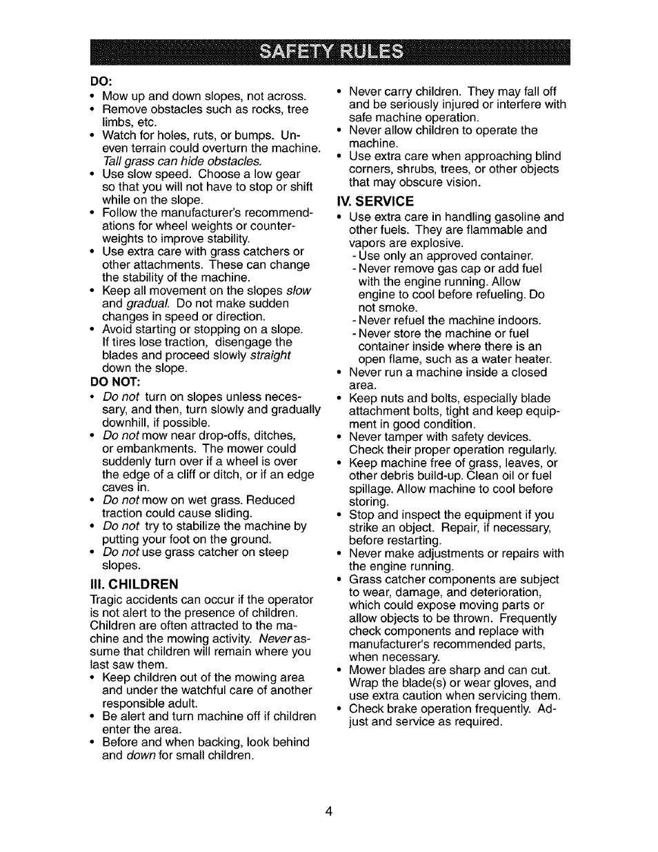 Do not | Craftsman 917.27316 User Manual | Page 4 / 60