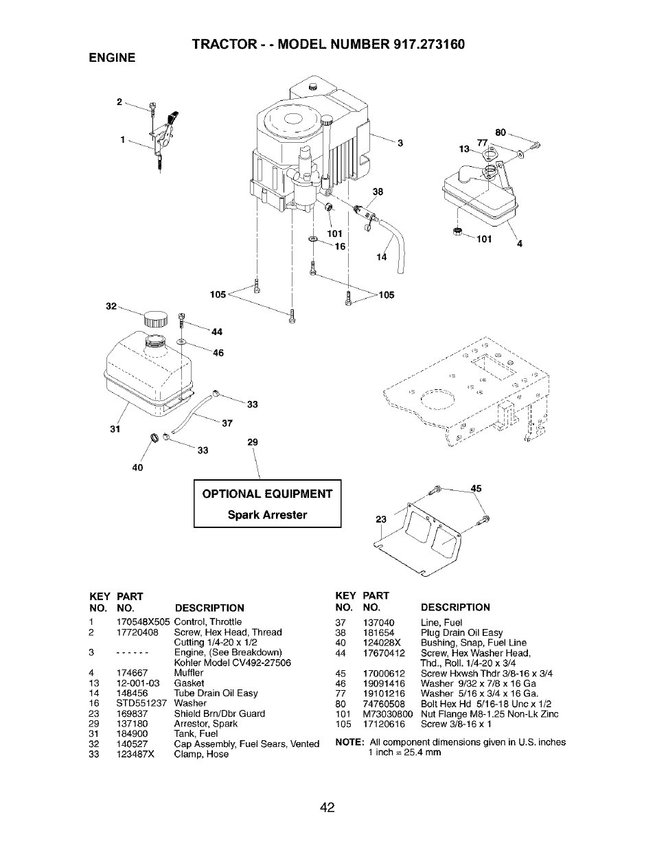 Engine | Craftsman 917.27316 User Manual | Page 42 / 60