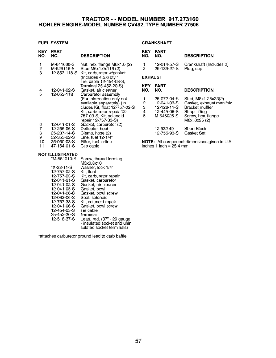 Craftsman 917.27316 User Manual | Page 57 / 60