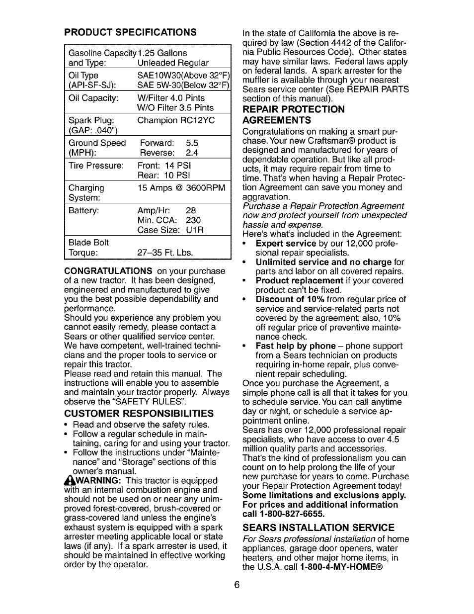 Craftsman 917.27316 User Manual | Page 6 / 60