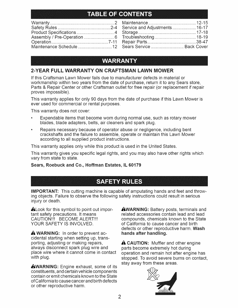 Craftsman 917.374160 User Manual | Page 2 / 48