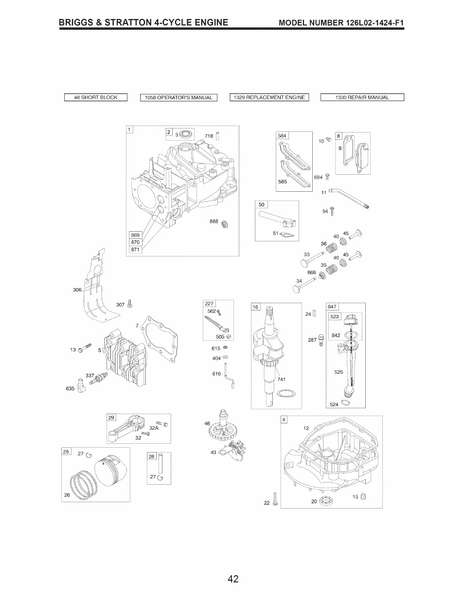 Briggs & stratton 4^cycle engine | Craftsman 917.374160 User Manual | Page 42 / 48