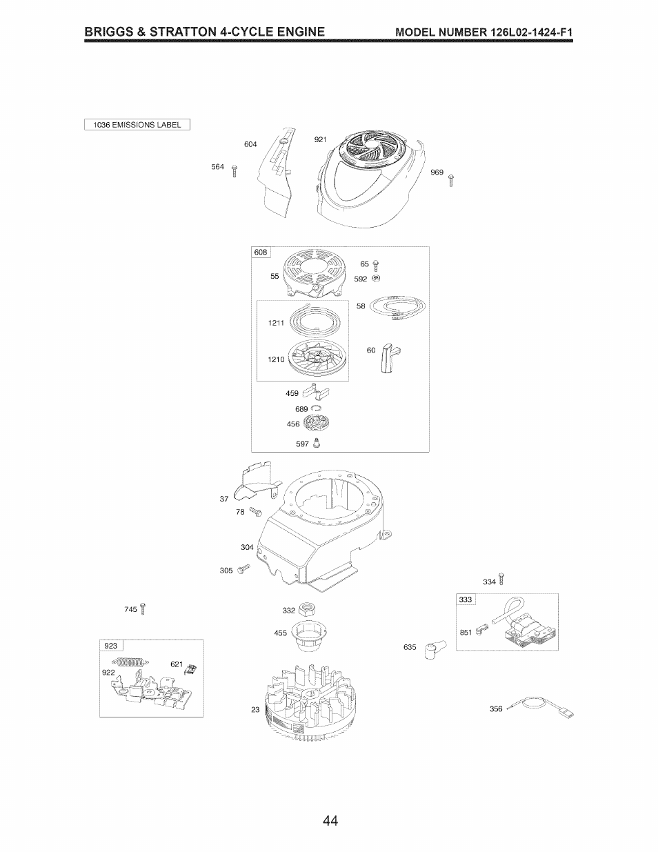 Briggs & stratton 4-cycle engine | Craftsman 917.374160 User Manual | Page 44 / 48