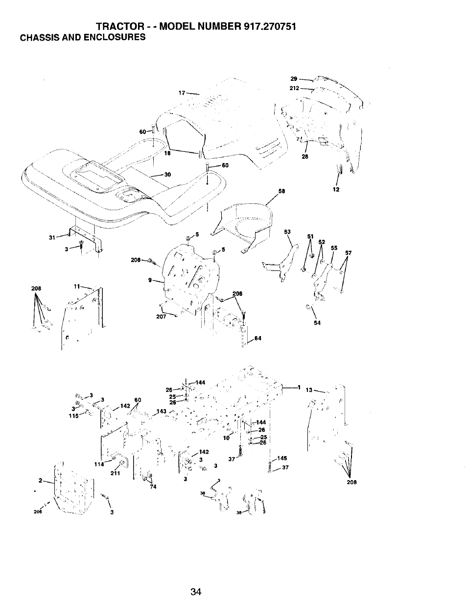 25—f -‘ó ; ,1, Ii. 3, 4' i | 37 ' 3 н | Craftsman 917.270751 User Manual | Page 34 / 60