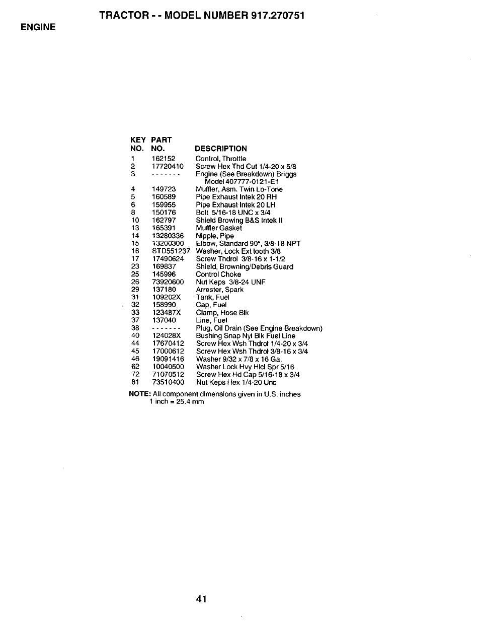 Engine | Craftsman 917.270751 User Manual | Page 41 / 60