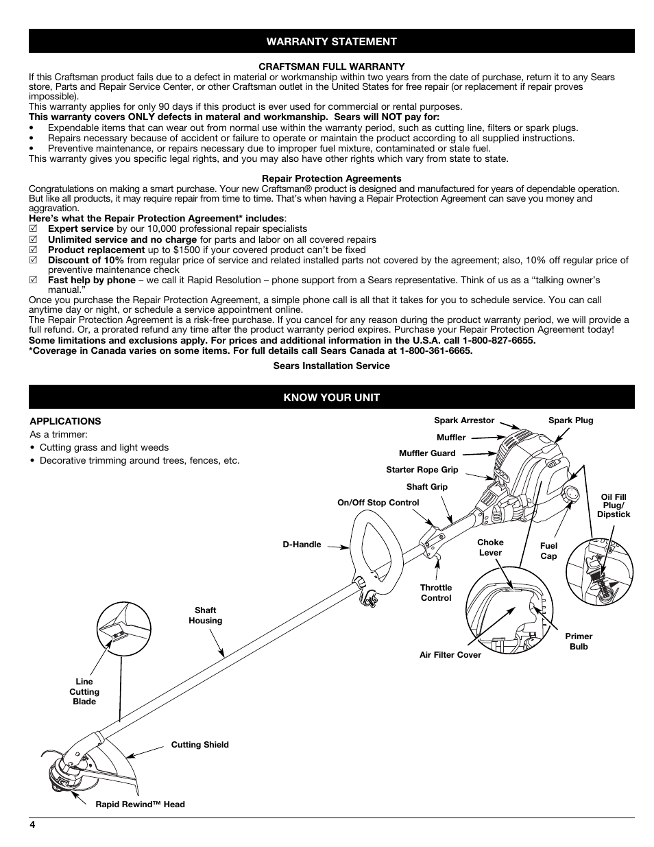 Craftsman 316.79191 User Manual | Page 4 / 40