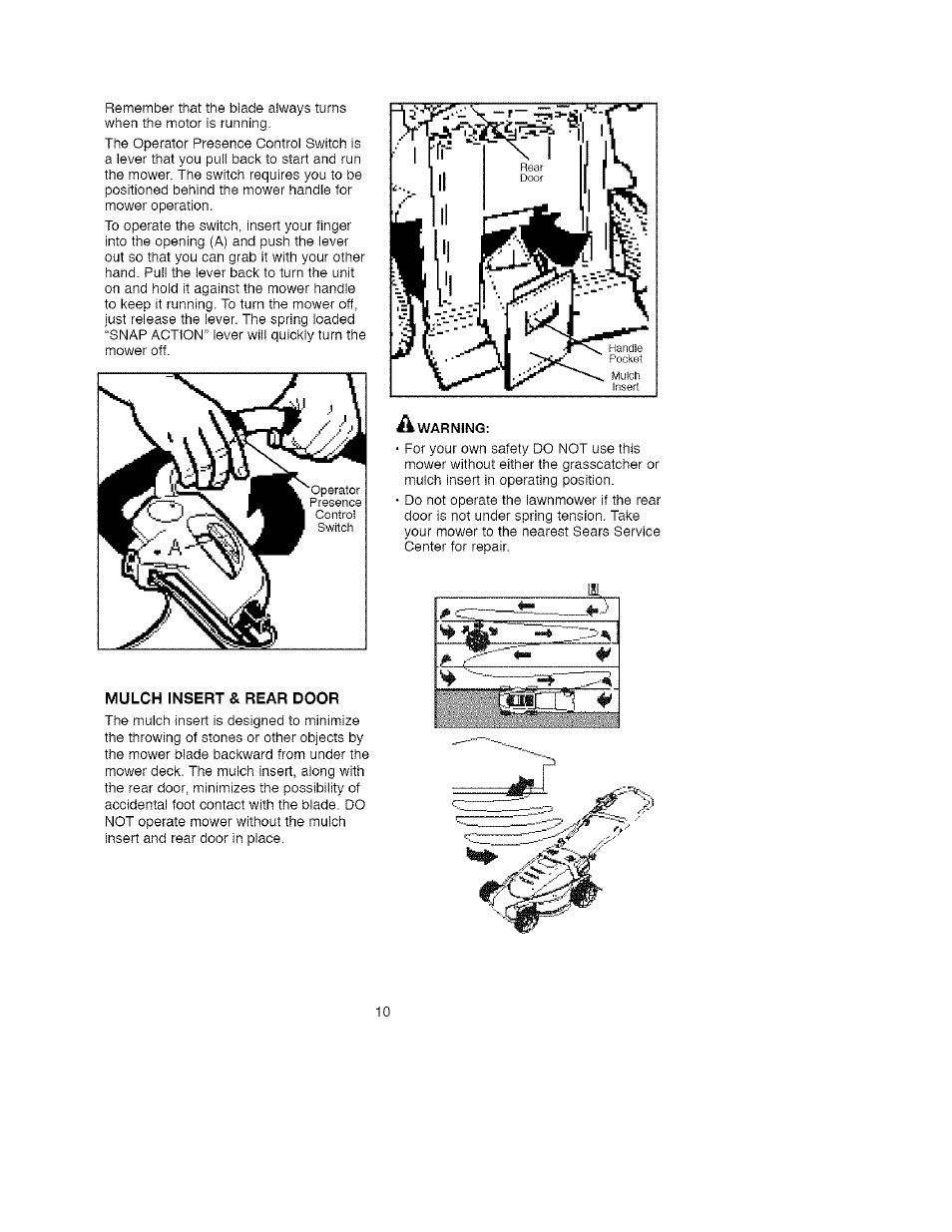 Mulch insert & rear door | Craftsman 900.370511 User Manual | Page 10 / 33