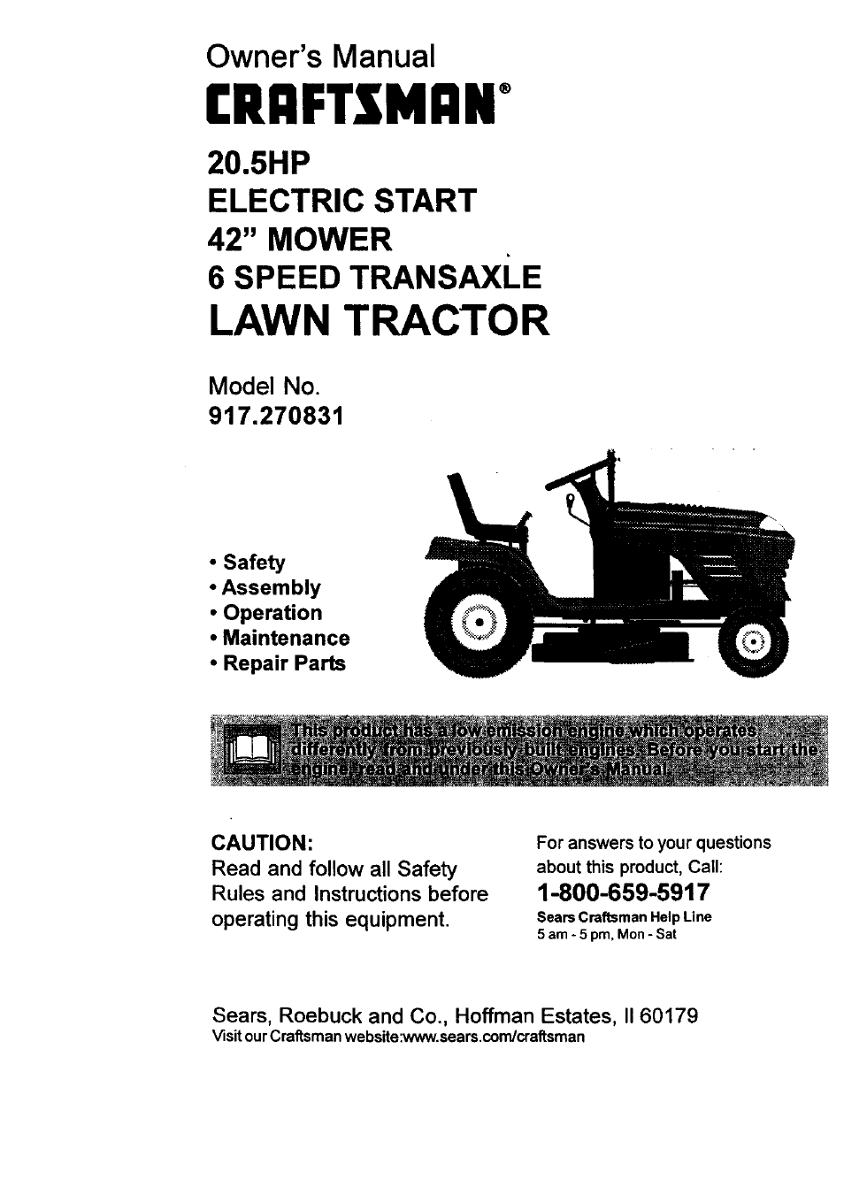 Craftsman 917.270831 User Manual | 56 pages