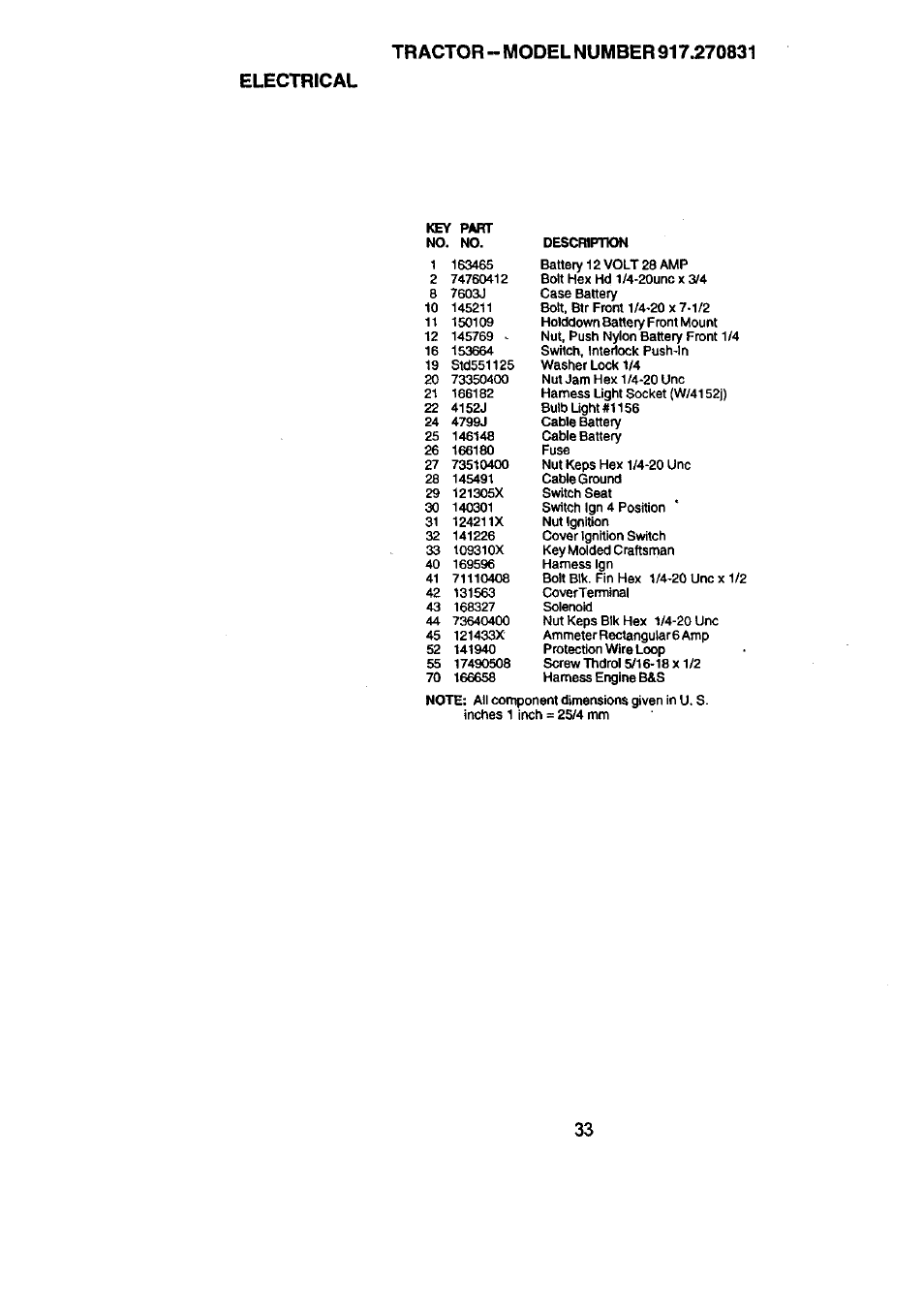 Electrical | Craftsman 917.270831 User Manual | Page 33 / 56