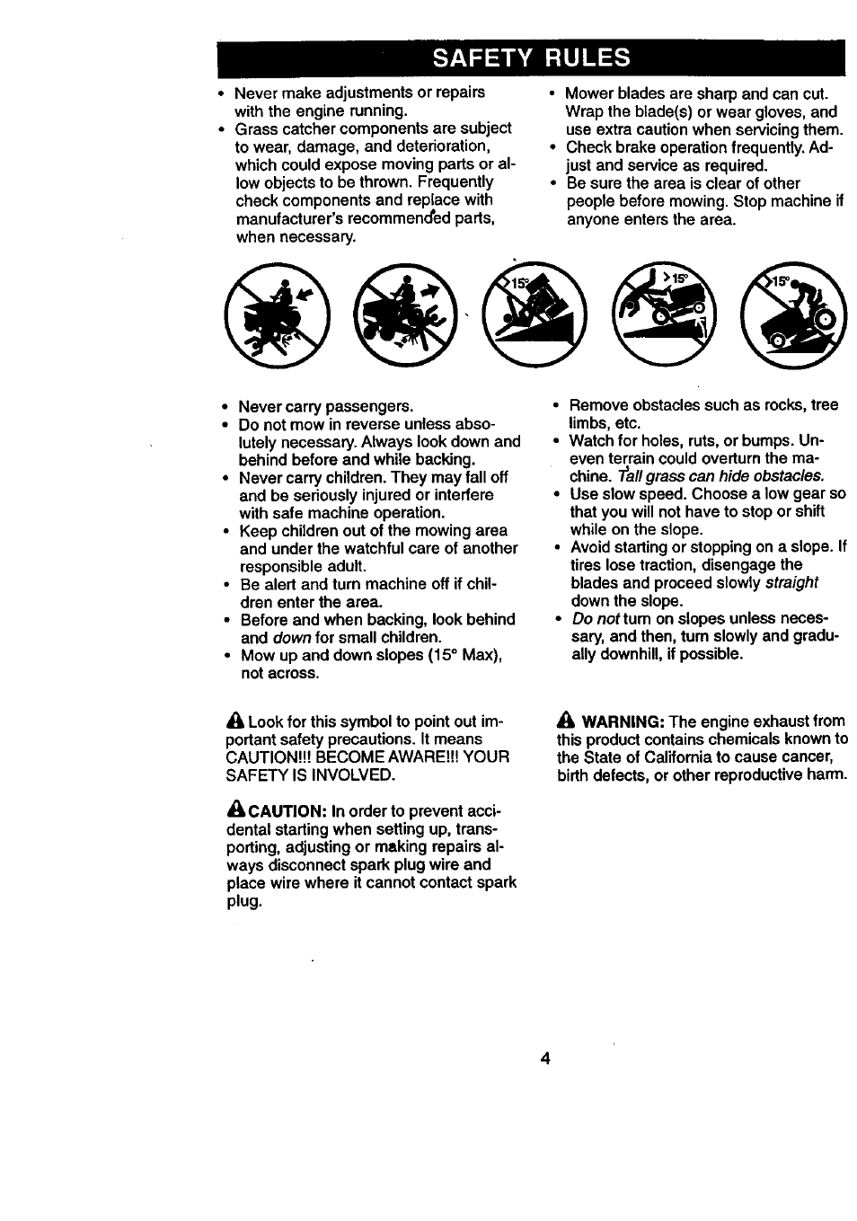 Safety rules | Craftsman 917.270831 User Manual | Page 4 / 56