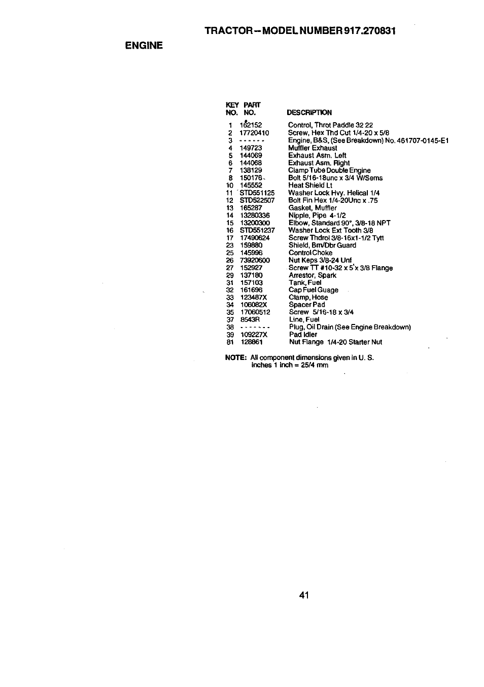 Engine | Craftsman 917.270831 User Manual | Page 41 / 56