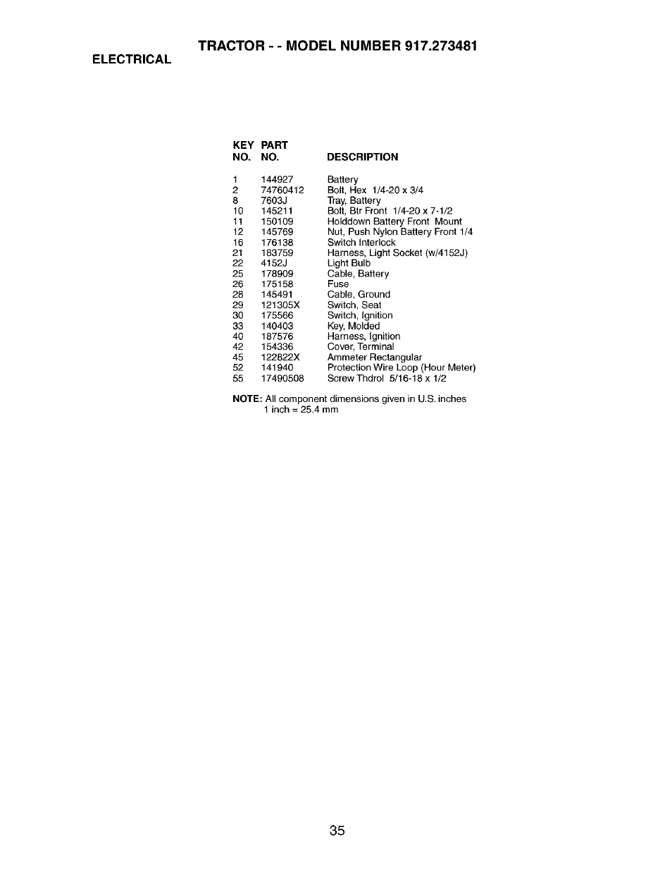 Electrical | Craftsman 917.273481 User Manual | Page 35 / 60