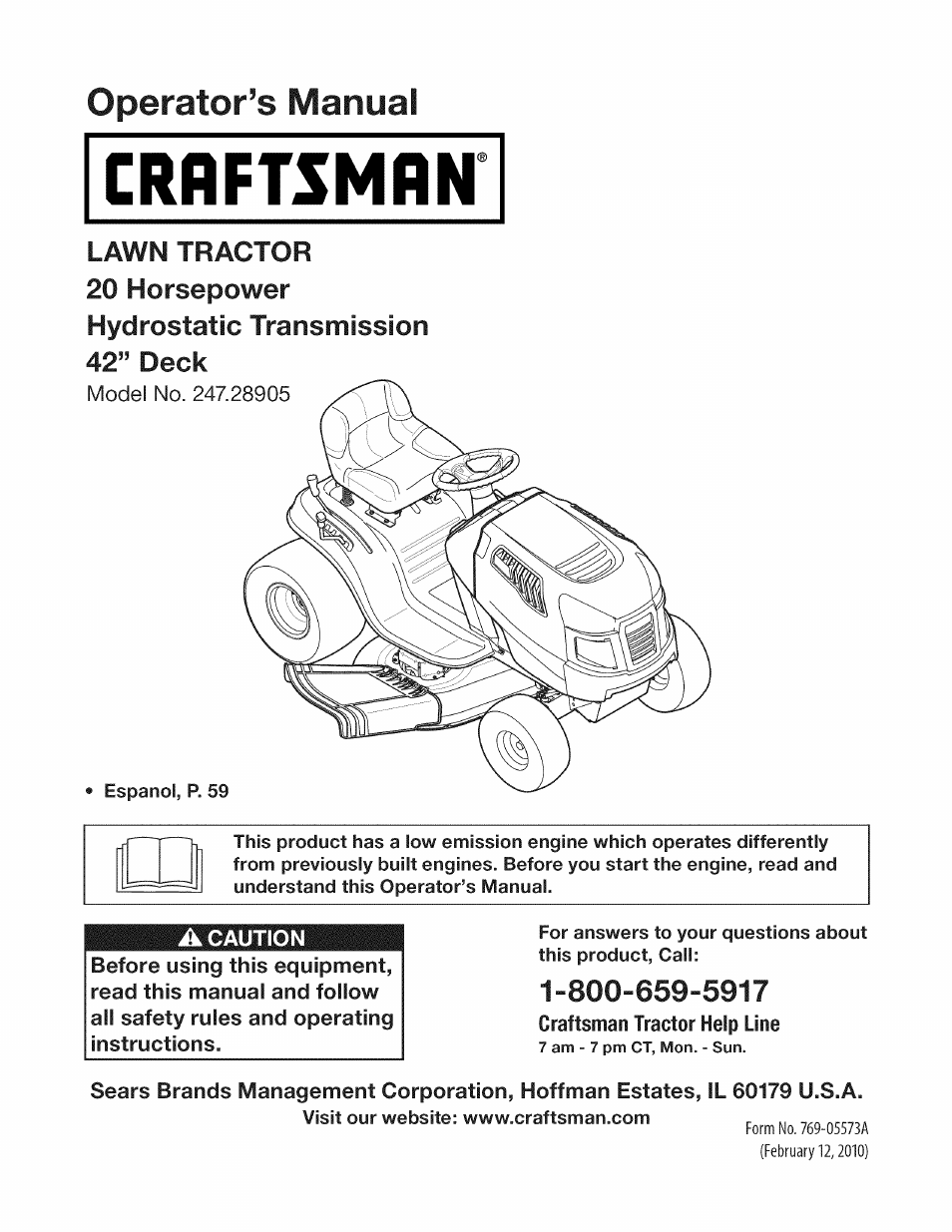 Craftsman 247.28905 User Manual | 92 pages