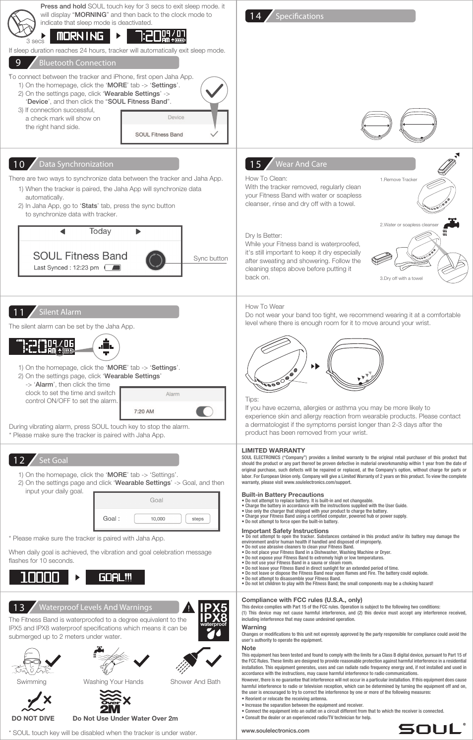 Ipx5 ipx8 | Soul Electronics Fitness Band User Manual | Page 2 / 2