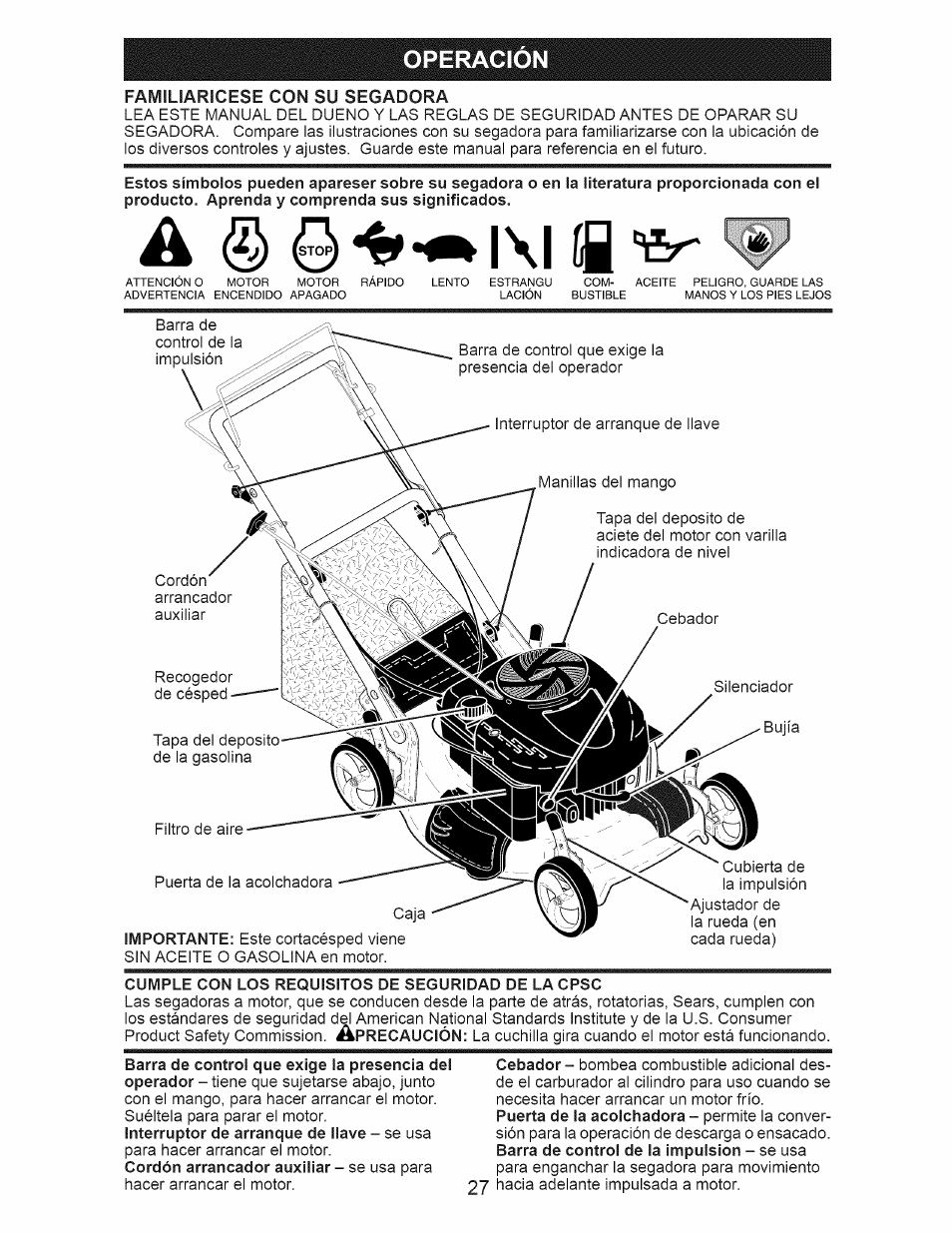 A ^ l\l íq, Operacion | Craftsman 917.376242 User Manual | Page 27 / 52