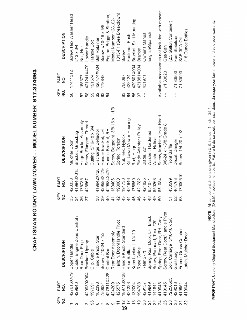 Craftsman 917.374093 User Manual | Page 39 / 48