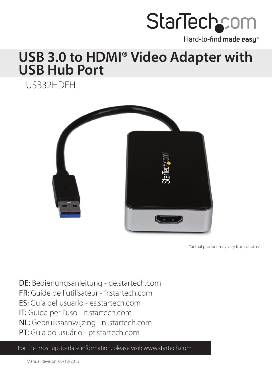 StarTech.com USB32HDEH User Manual | 13 pages