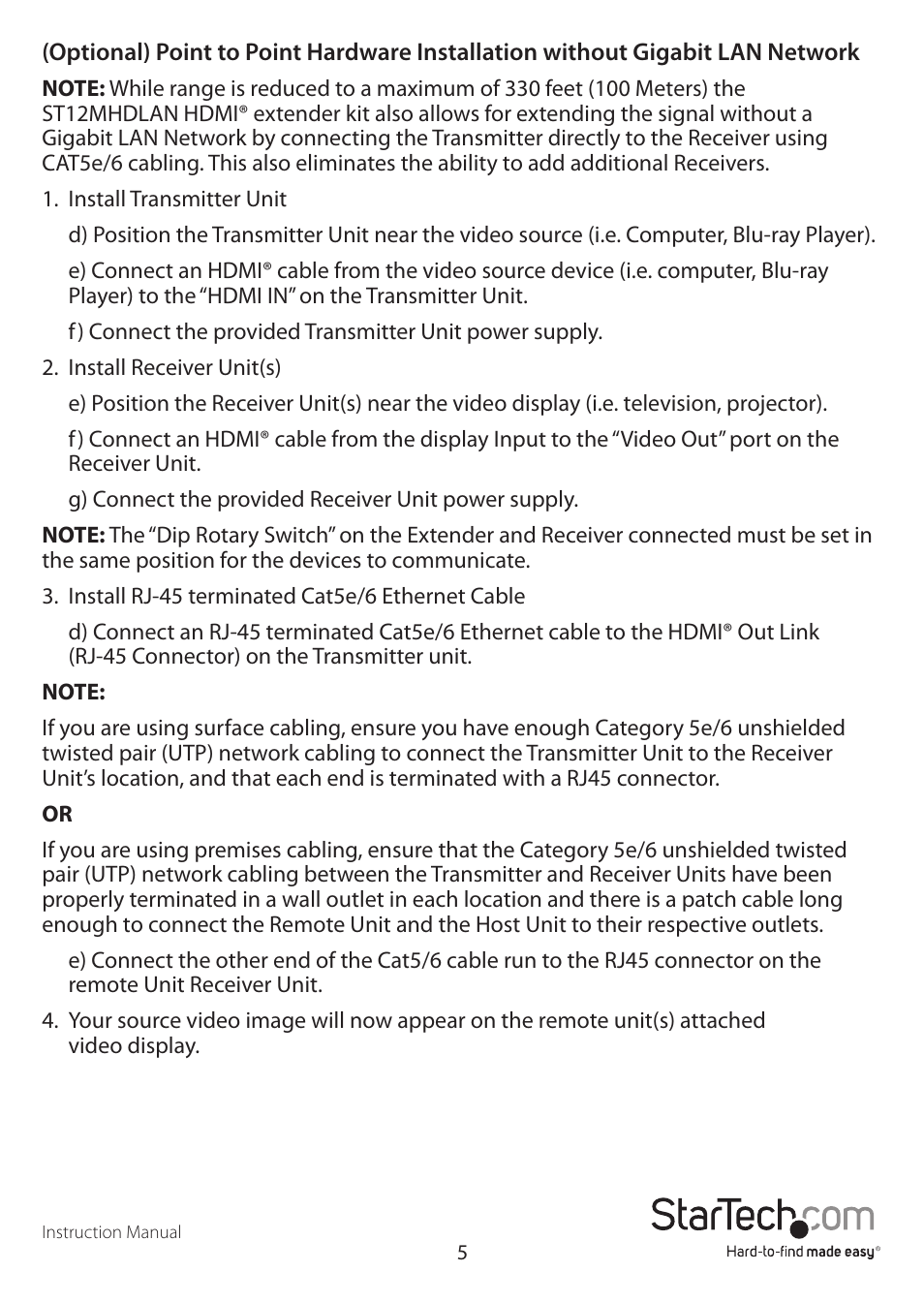 StarTech.com ST12MHDLAN User Manual | Page 8 / 12