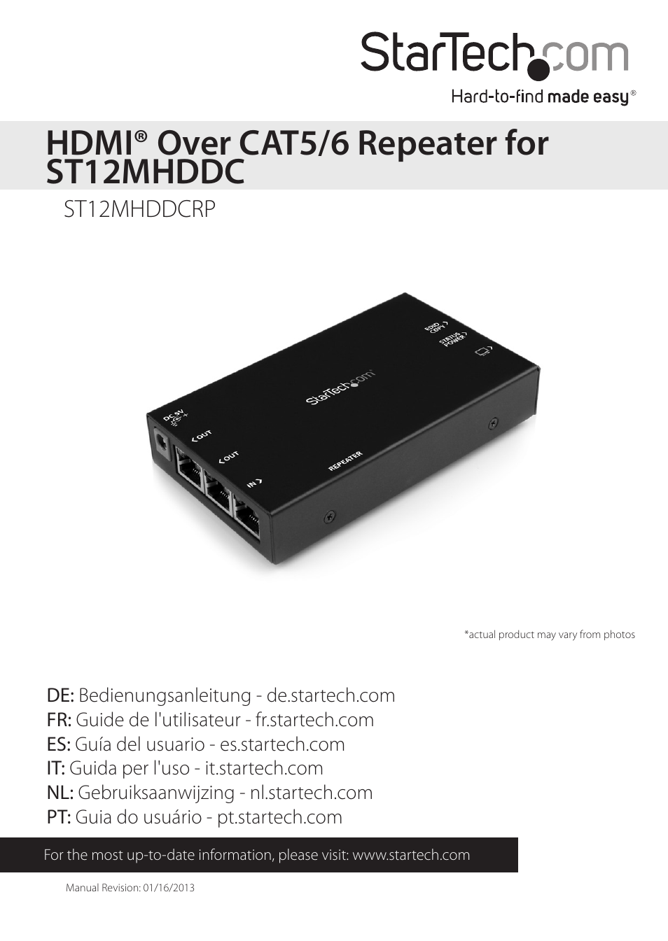 StarTech.com ST12MHDDCRP User Manual | 12 pages