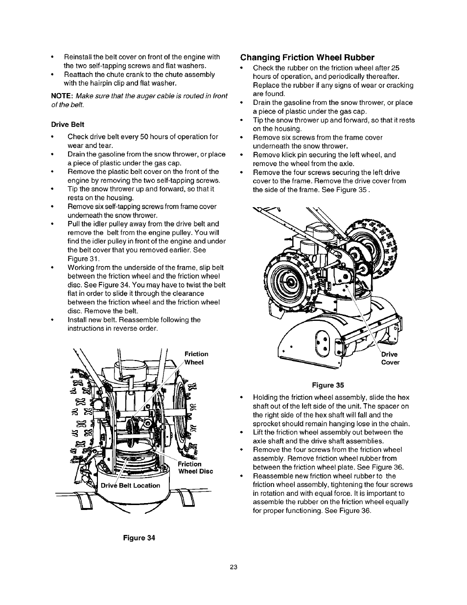 Changing friction wheel rubber | Craftsman 247.888530 User Manual | Page 23 / 64