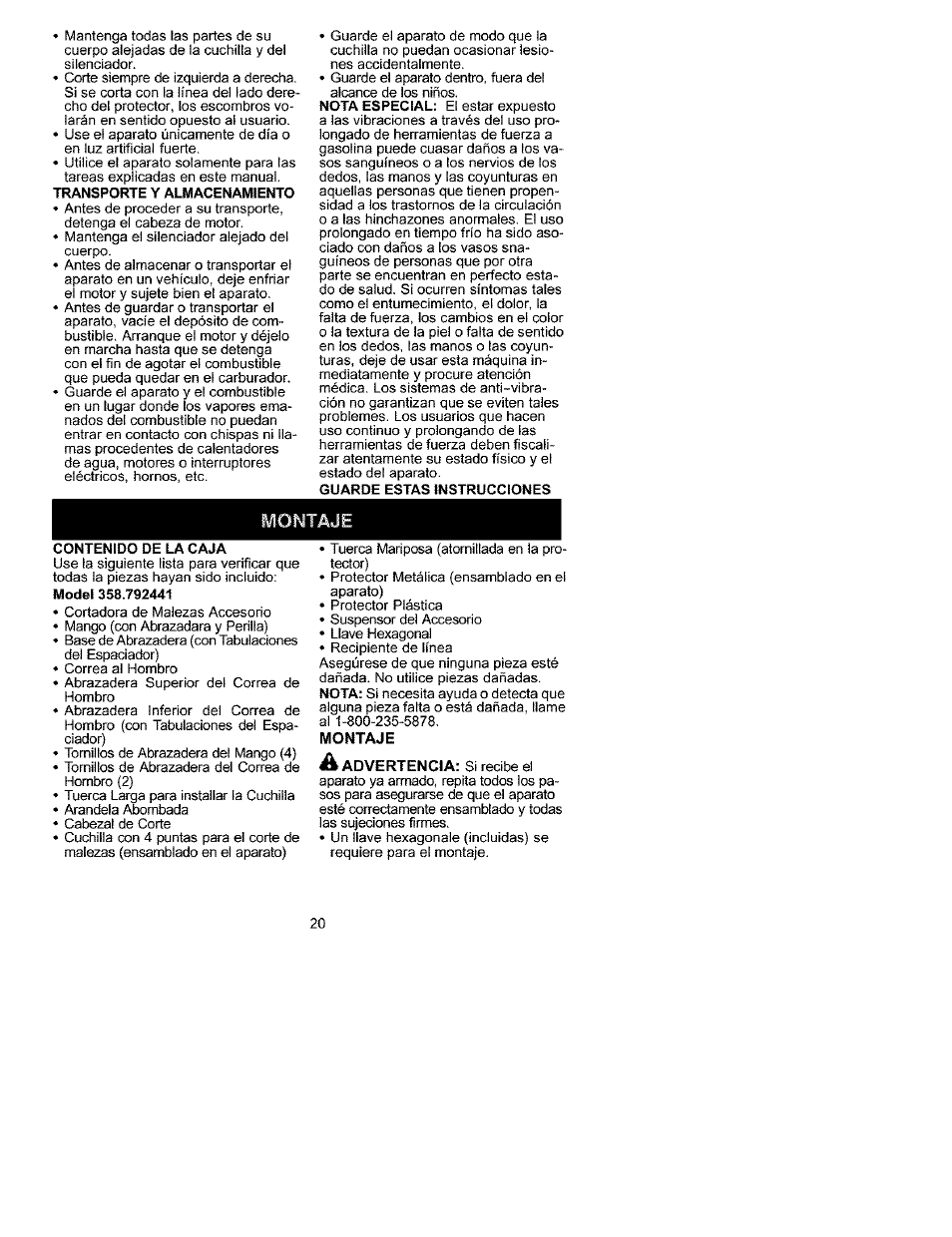 Montaje | Craftsman 358.792441 User Manual | Page 19 / 31