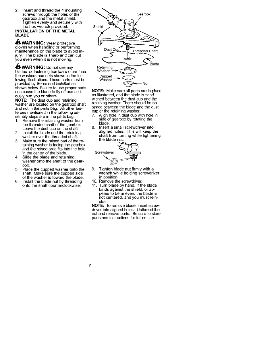 Craftsman 358.792441 User Manual | Page 9 / 31