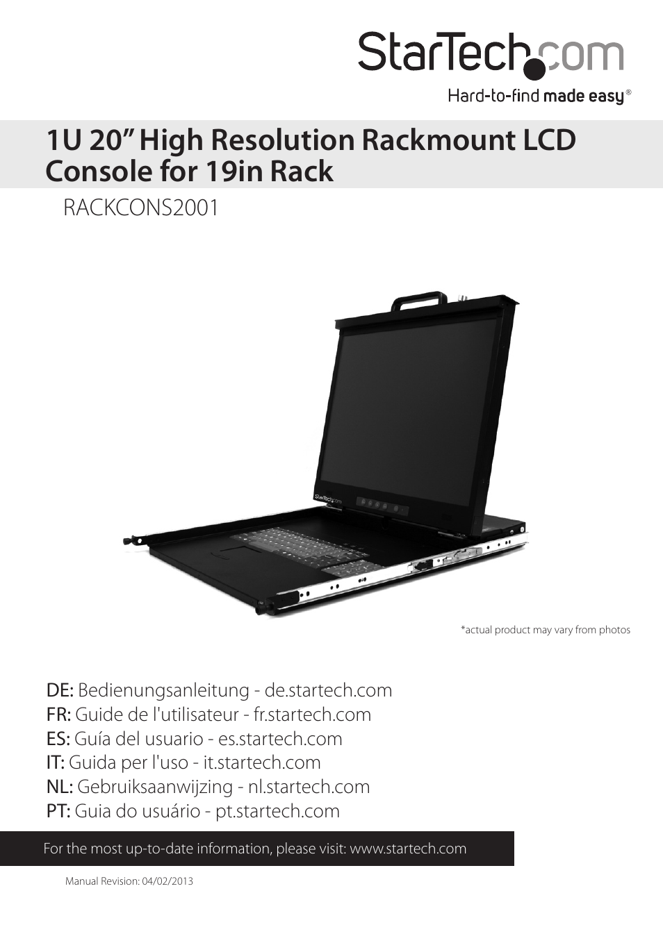 StarTech.com RACKCONS2001 User Manual | 16 pages