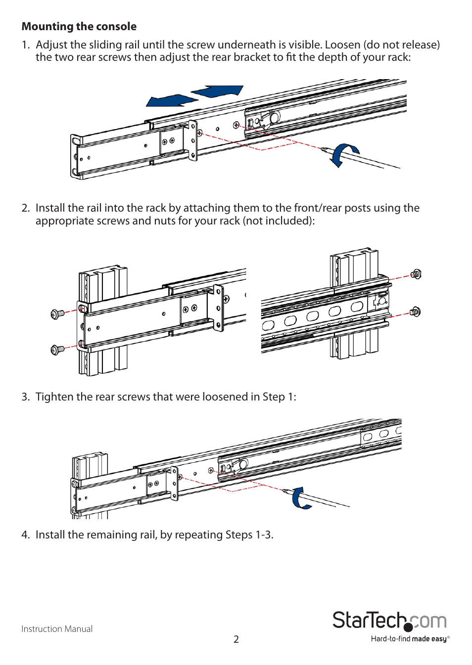 StarTech.com RACKCONS2001 User Manual | Page 5 / 16