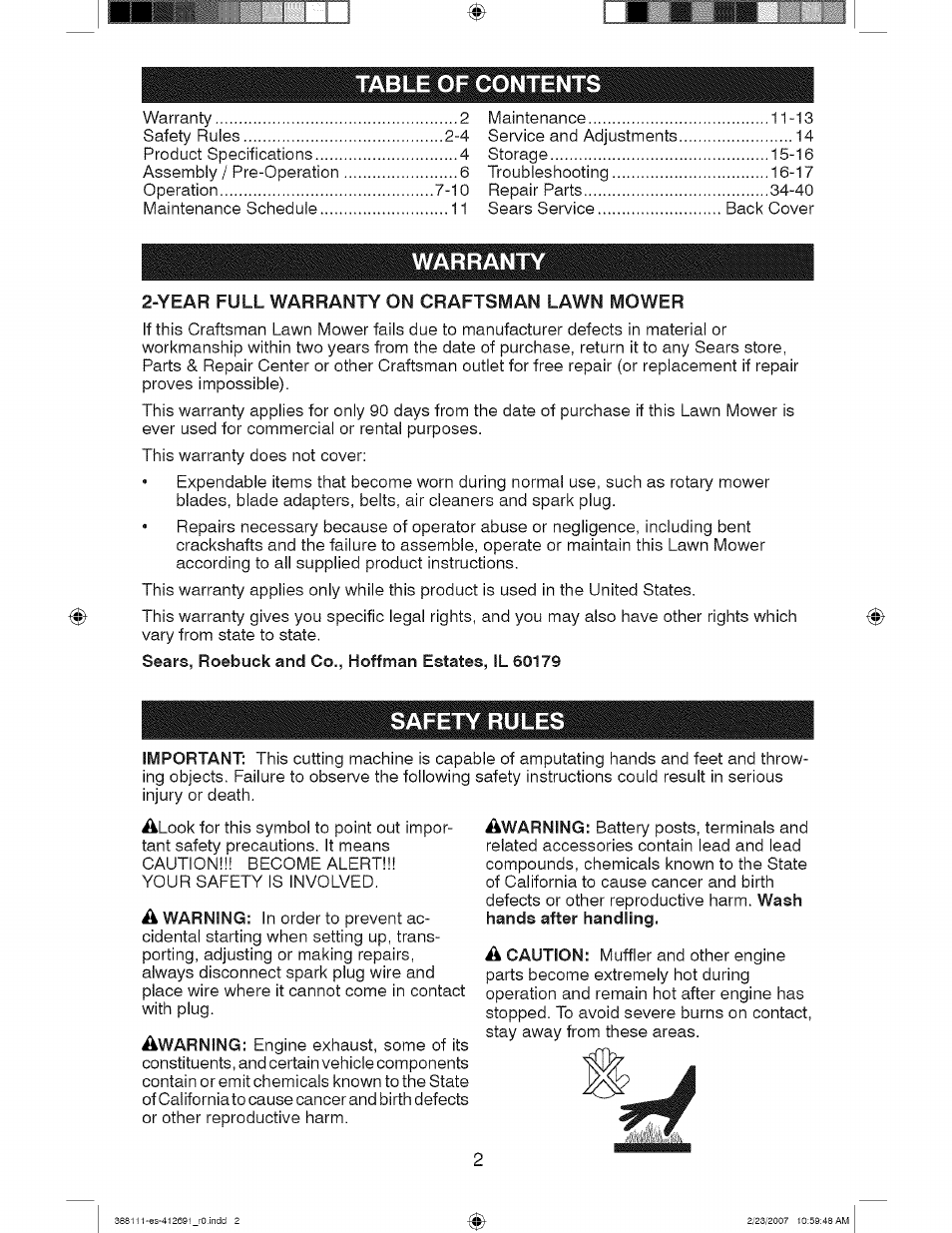 Craftsman 917.388111 User Manual | Page 2 / 44