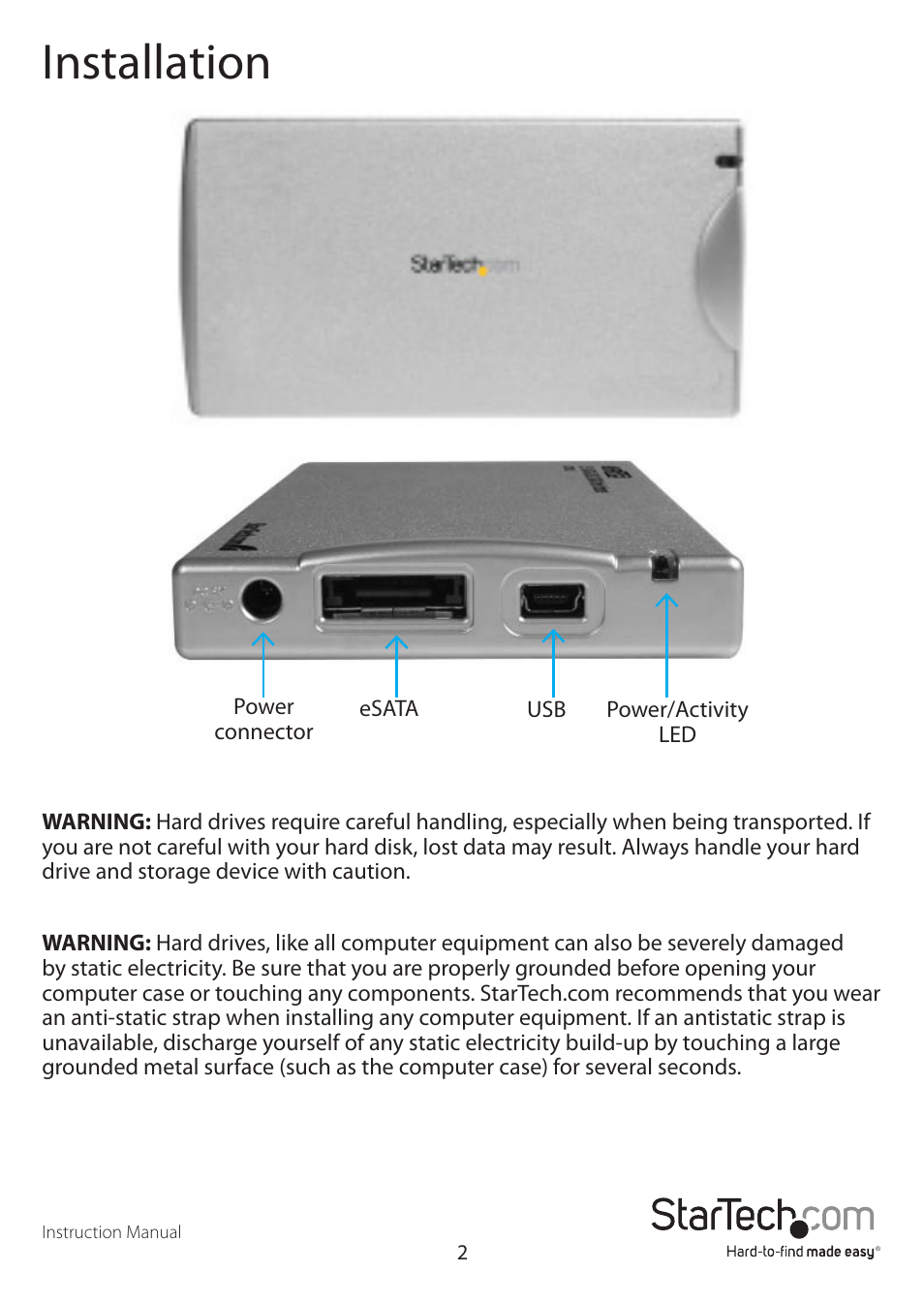 Installation | StarTech.com SAT2510BU2E User Manual | Page 5 / 12