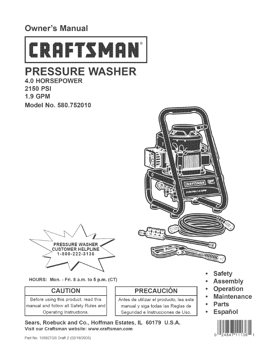 Craftsman 580.752010 User Manual | 48 pages