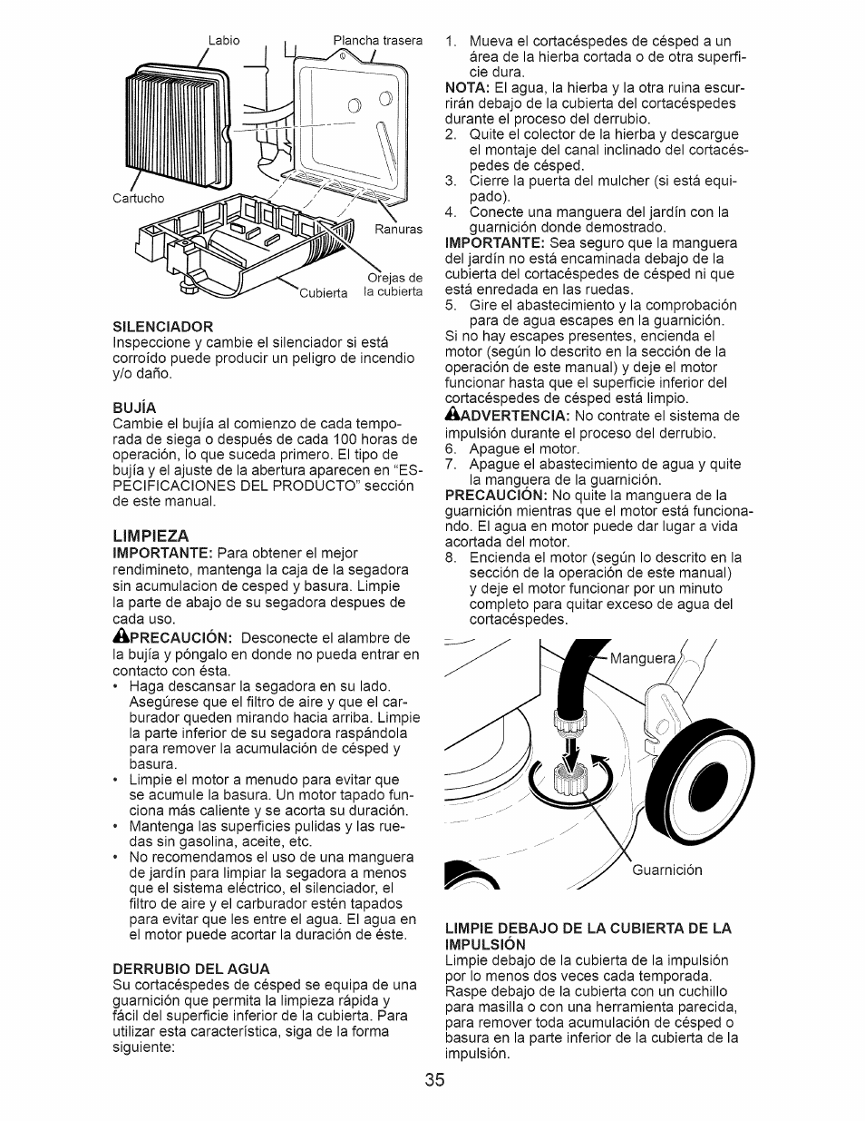 Limpieza | Craftsman 917.374366 User Manual | Page 35 / 52