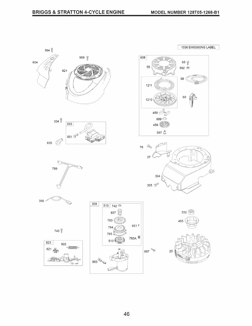 Briggs & stratton 4-cycle engine, T'- -j | Craftsman 917.374366 User Manual | Page 46 / 52