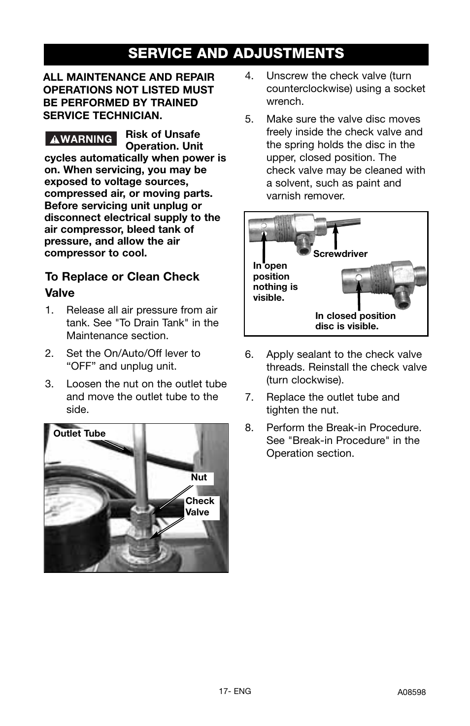 Service and adjustments | Craftsman 919.167242 User Manual | Page 17 / 44
