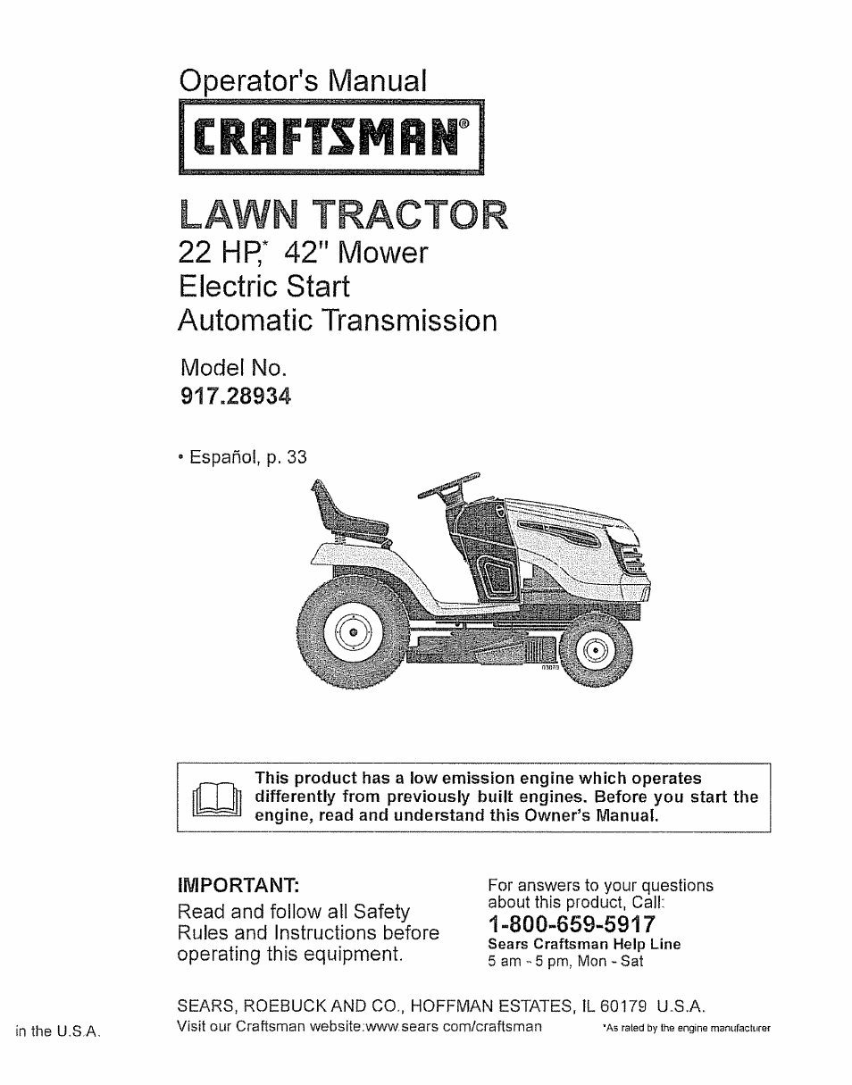 Craftsman 917.28934 User Manual | 64 pages