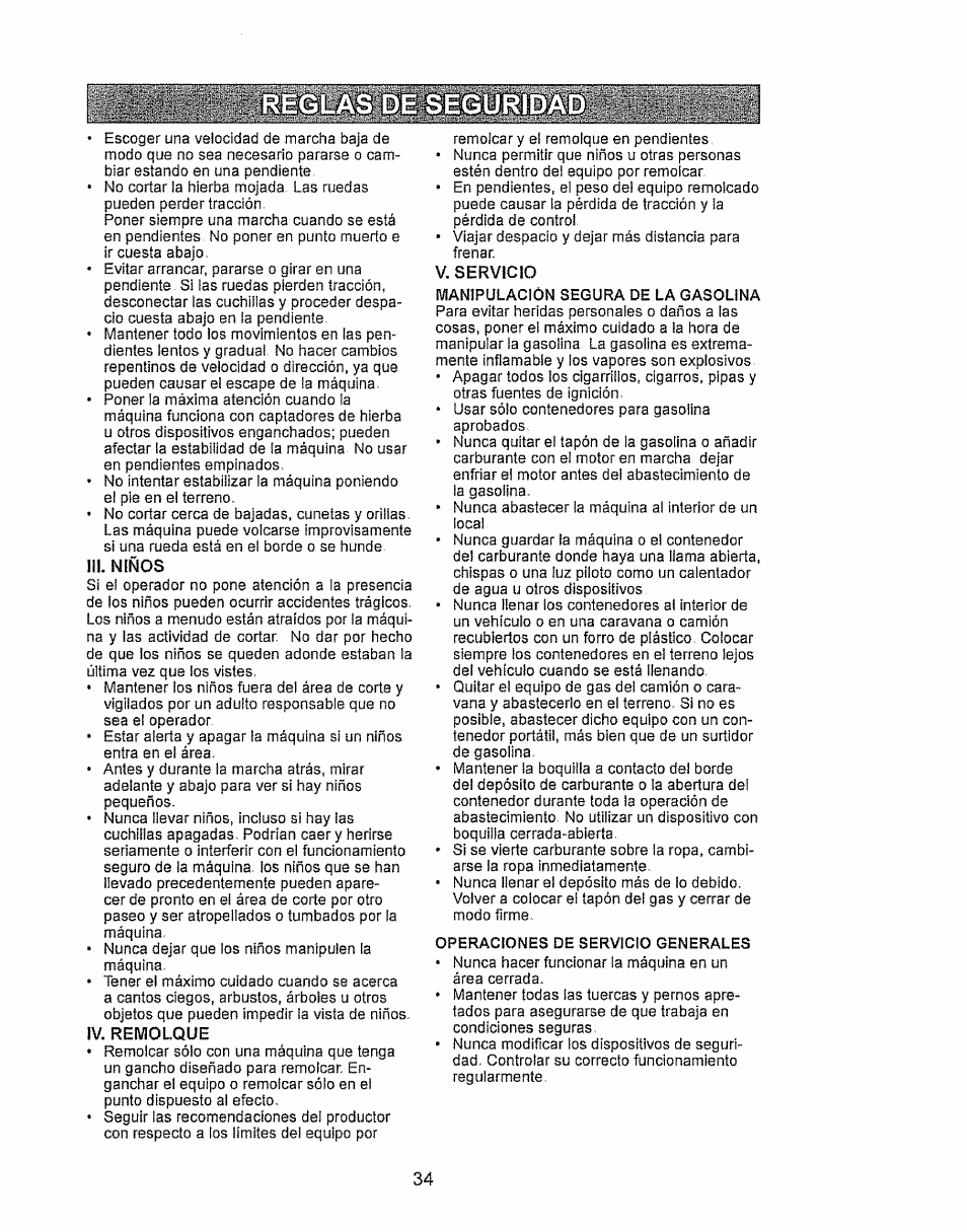 V. servicio | Craftsman 917.28934 User Manual | Page 34 / 64