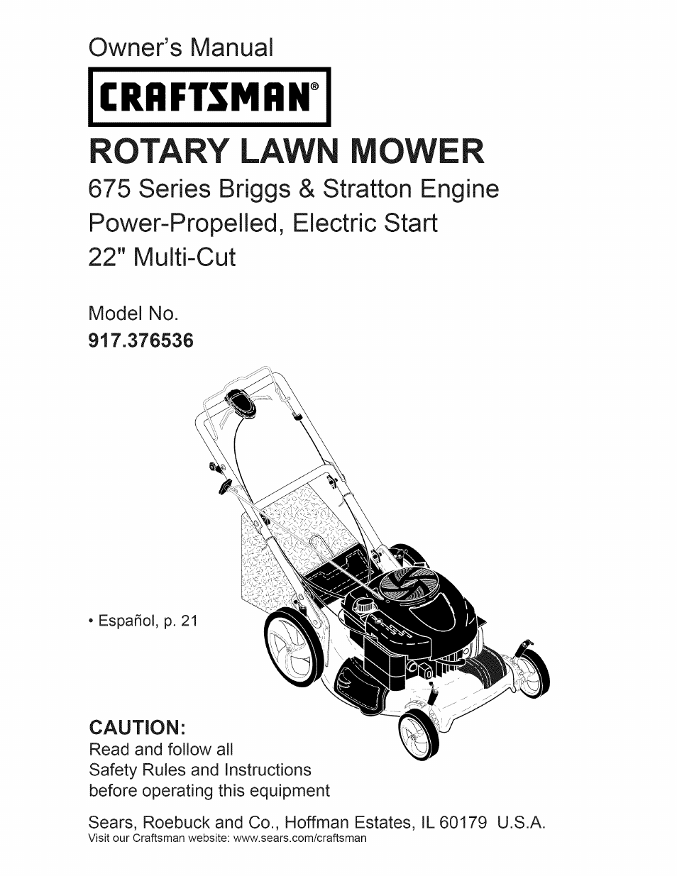 Craftsman 917.376536 User Manual | 52 pages