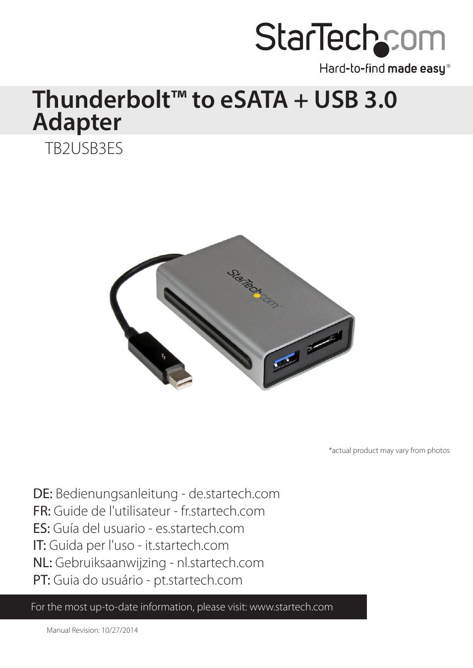StarTech.com TB2USB3ES User Manual | 10 pages