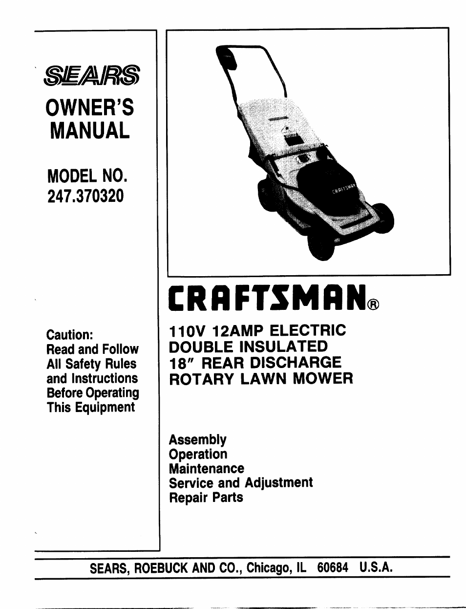 Craftsman 247.370320 User Manual | 19 pages