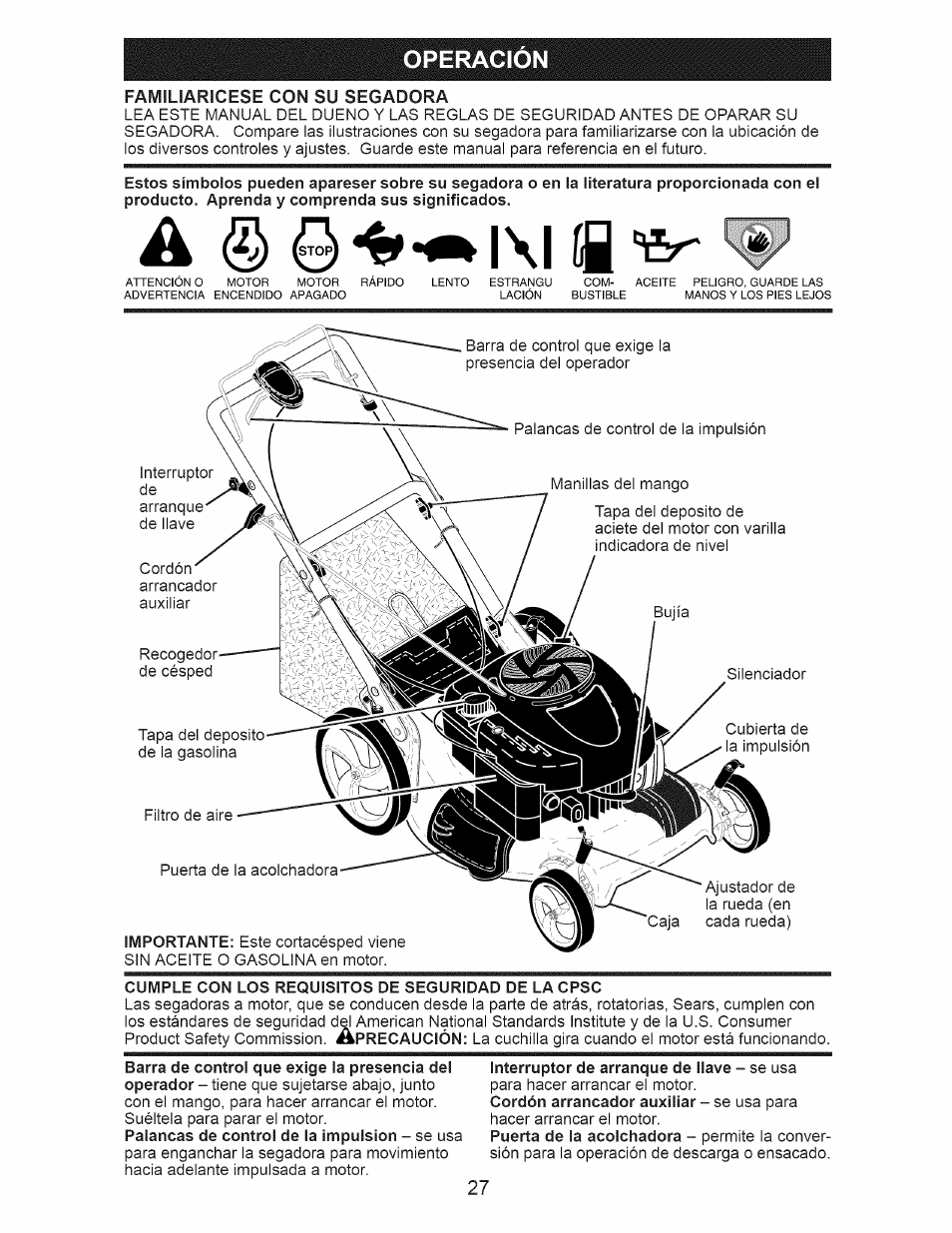A ^ l\l íq, Operacion | Craftsman 917.374060 User Manual | Page 27 / 52