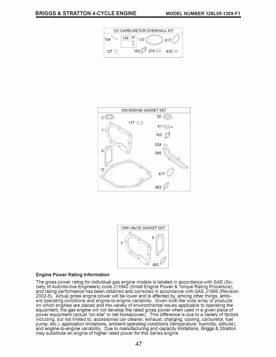 Briggs & stratton 4-cycle engine | Craftsman 917.374060 User Manual | Page 47 / 52