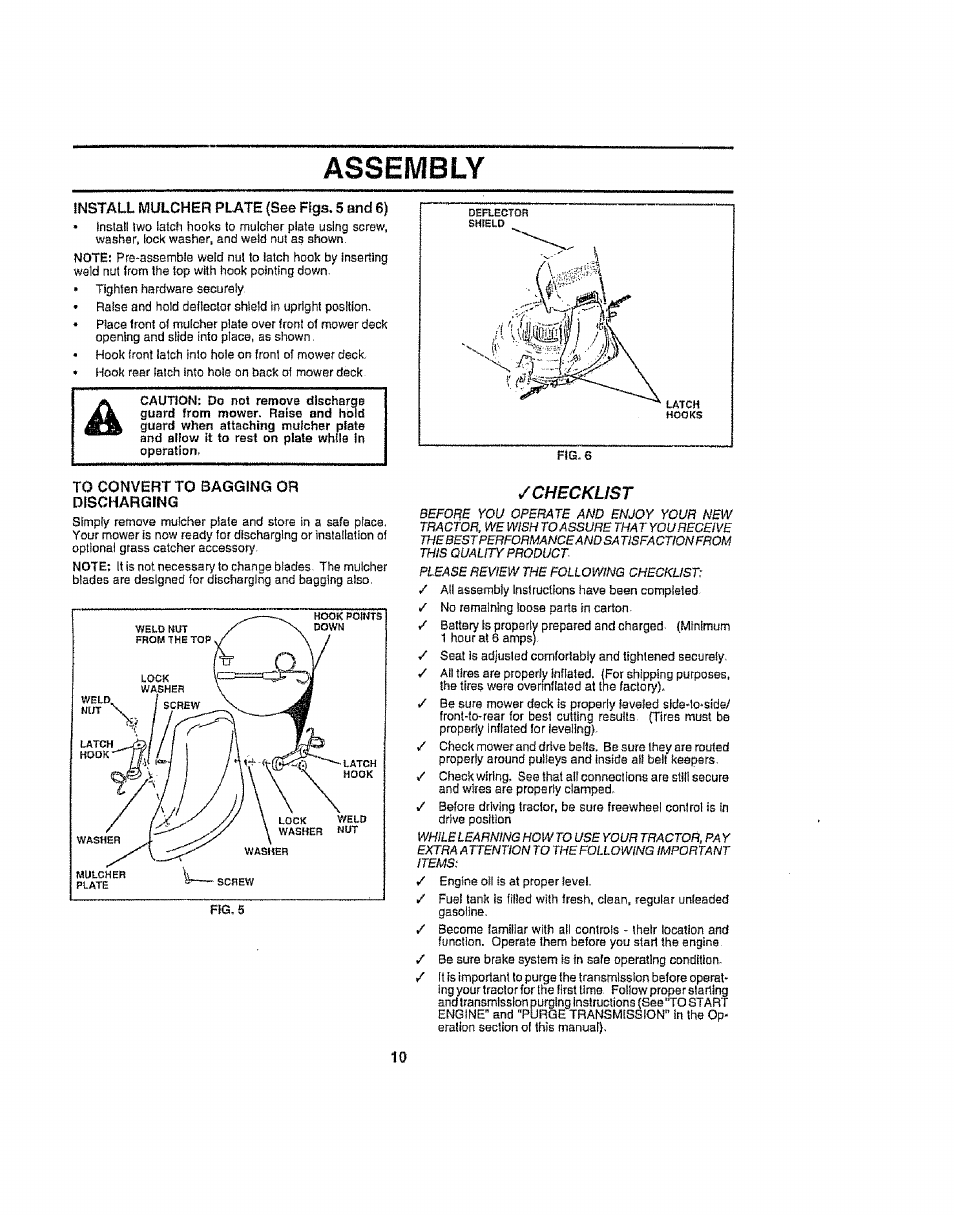 Asseivibly, Checklist | Craftsman 917.258692 User Manual | Page 10 / 64