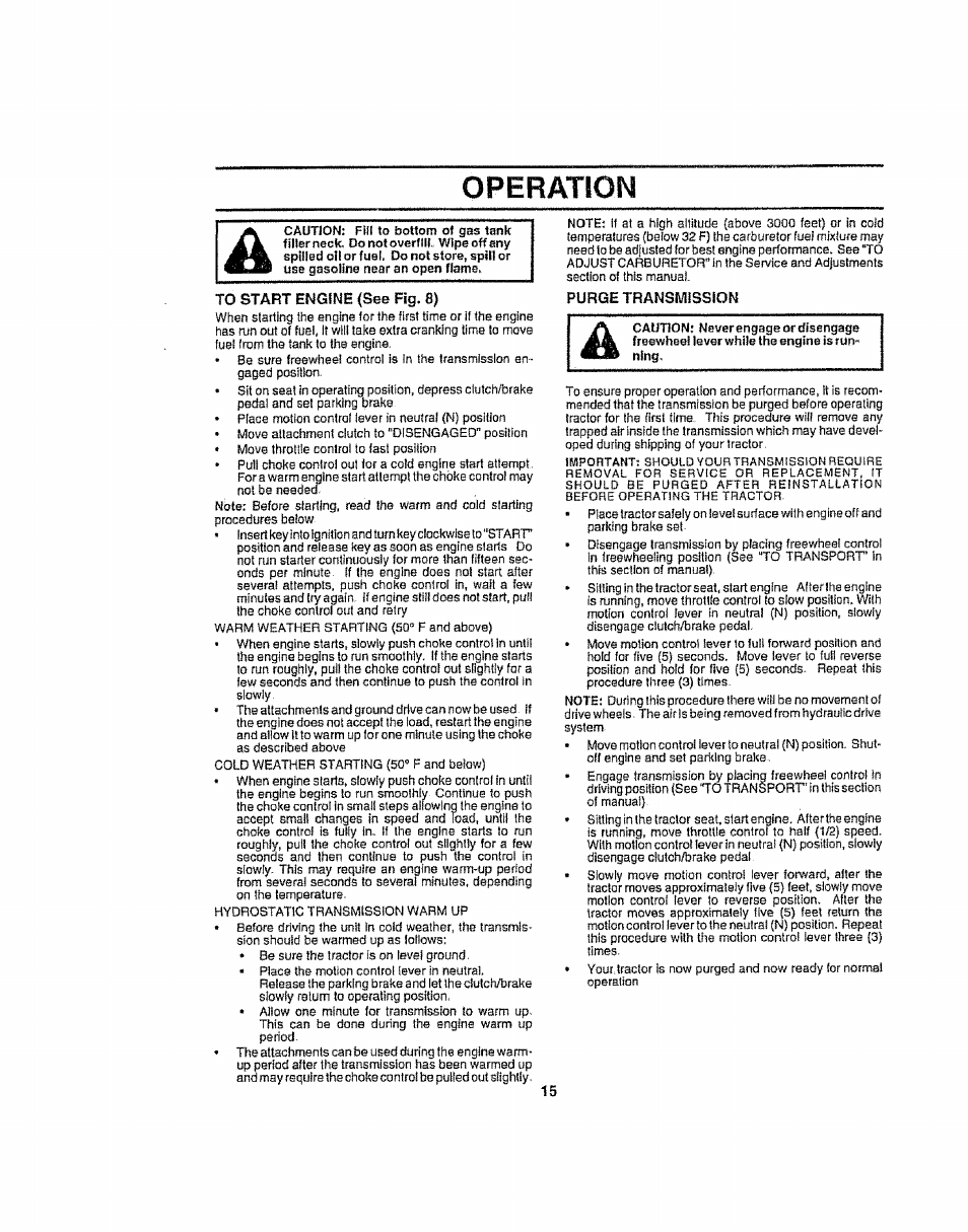 Operation | Craftsman 917.258692 User Manual | Page 15 / 64